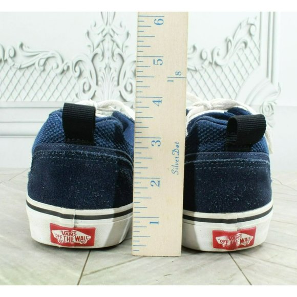 Vans Of The Wall Blue Suede Lace Up Checkerboard Skate Sneakers Shoes Size 8 - Picture 6 of 9